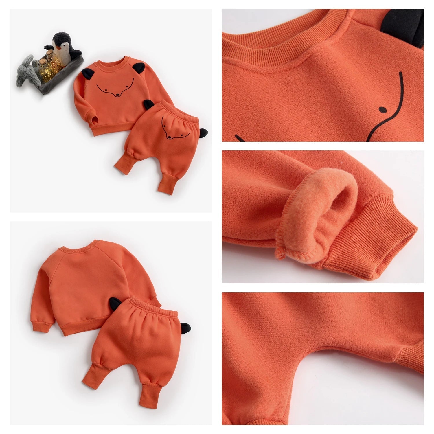 Sanlutoz Warm Winter Baby Clothing Sets Cotton Long Sleeve Tops + Long Pants 2pcs Fashion Cute Animal