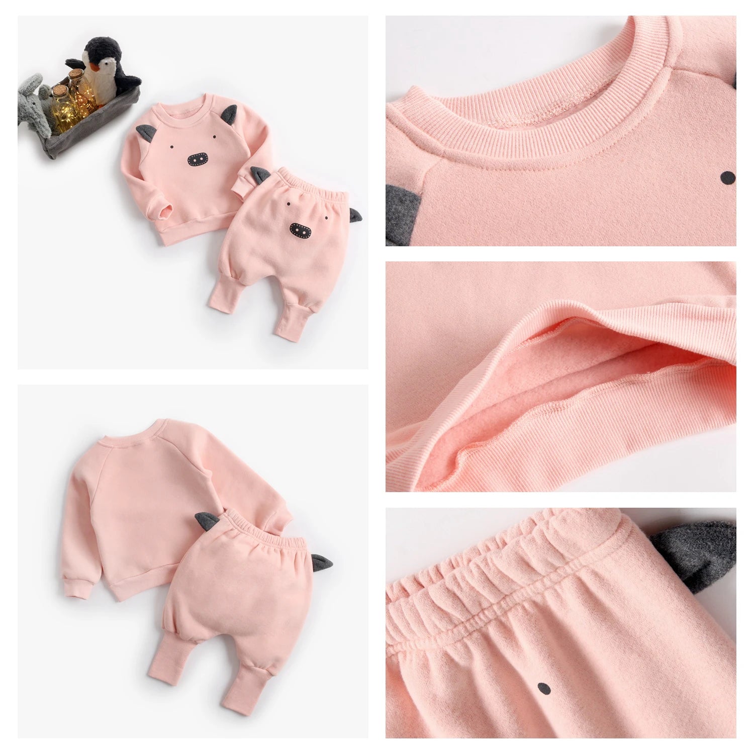 Sanlutoz Warm Winter Baby Clothing Sets Cotton Long Sleeve Tops + Long Pants 2pcs Fashion Cute Animal