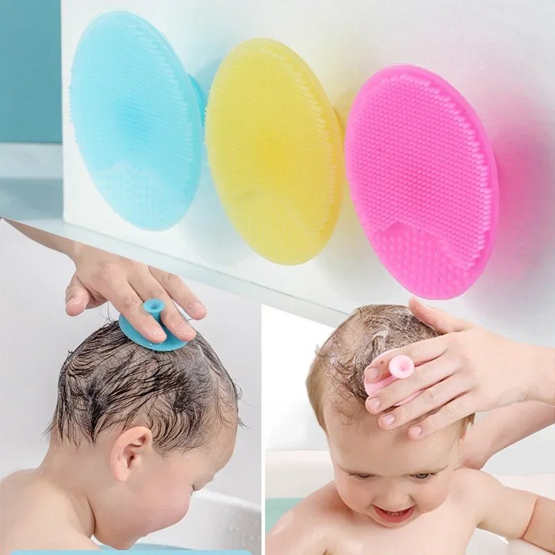 Silicone Shampoo Brush for Baby Infant Bathing Soft Silicone Boys Kids Shower Brush Head Hair Washing Massage Brushes Wipe Comb - Baby Store