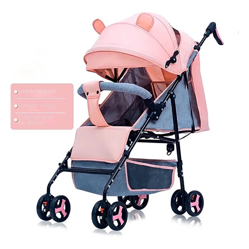 Sitting and Lying All - in - one Design 0 to 4 years Old Baby Stroller Spring Shock - absorbing One - touch Folding Lightweight Stroller - Baby Store