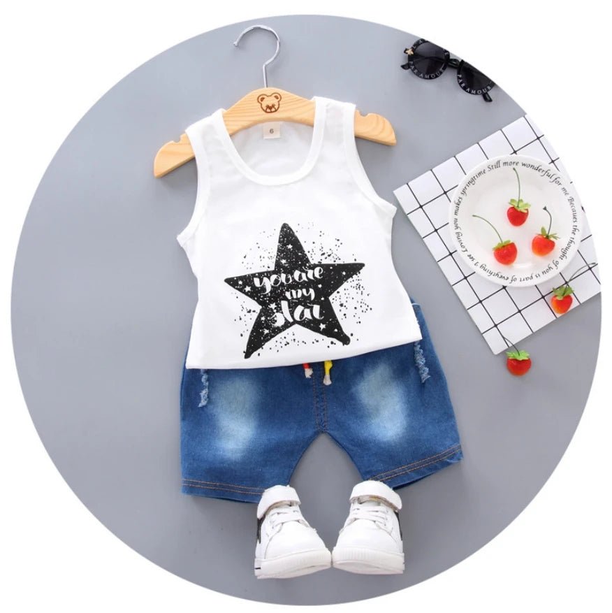 Summer Children's Clothes Set Kids Sports Basketball Clothes Baby Sleeveless Tops+Shorts 2PCS/Suit Baby Boys Girls Clothes Set