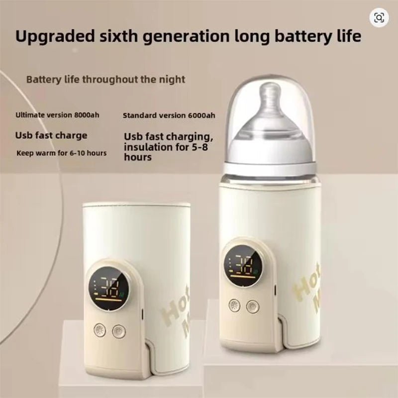 USB Multifunctional High - capacity Baby Feeding Bottle Smart Temperature Control Warmer Screen Newborn Baby Bottle Warmer Sleeve - Baby Store