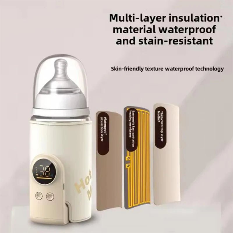 USB Multifunctional High - capacity Baby Feeding Bottle Smart Temperature Control Warmer Screen Newborn Baby Bottle Warmer Sleeve - Baby Store