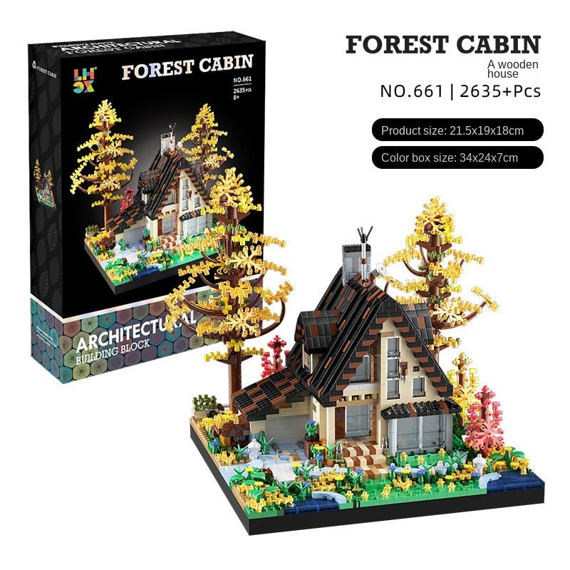 wooden house assembly building blocks, children's puzzle toys, boutique ornaments, Christmas gifts - Baby Store